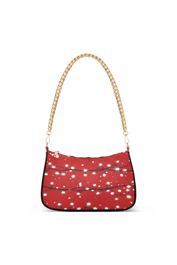 Lights in Christmas Womens Chain Shoulder Bag Tote Handbags Clutch Hobo Purse with Zipper for Travel