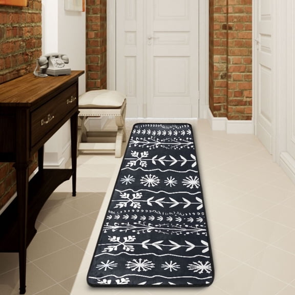 Ryvnso Line Bohomia Pattern Hallway Runner Rugs Floor Carpet Non Slip Entryway Mat 2' x 6'