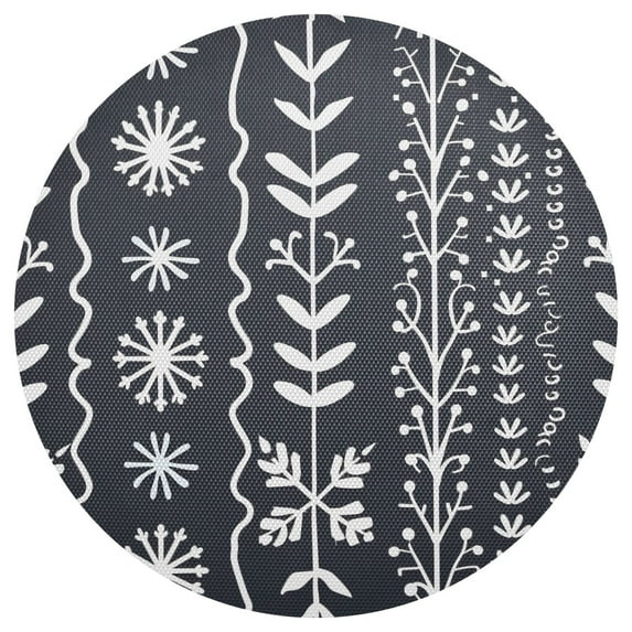 Ryvnso Line Bohomia Pattern Round Plate Mats Dining Table Placemat 1 Piece for Holiday Decoration