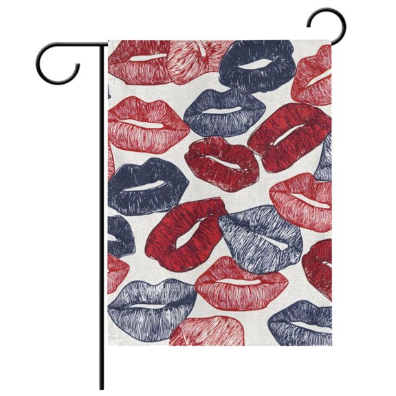 Ryvnso Lips Mouth Pattern Garden Flag 28x40 Inch Double Sided Seasonal Yard Decoration