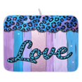 thumbnail image 1 of Ryvnso Love with Leopard Dish Drying Mat for Kitchen Countertop 18x24 Large Dish Pad Drainer Rack Dish Sink Mats, 1 of 7