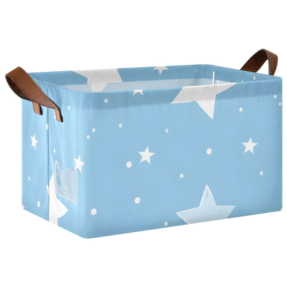 Ryvnso Lovely Star Storage Bins Large Basket Foldable Cube Toys Organizer with Handles 1 PC