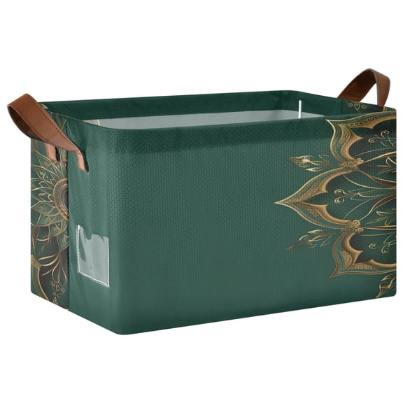 Ryvnso Luxury Abstract Pattern Storage Bins Large Basket Foldable Cube Toys Organizer with Handles 1 PC