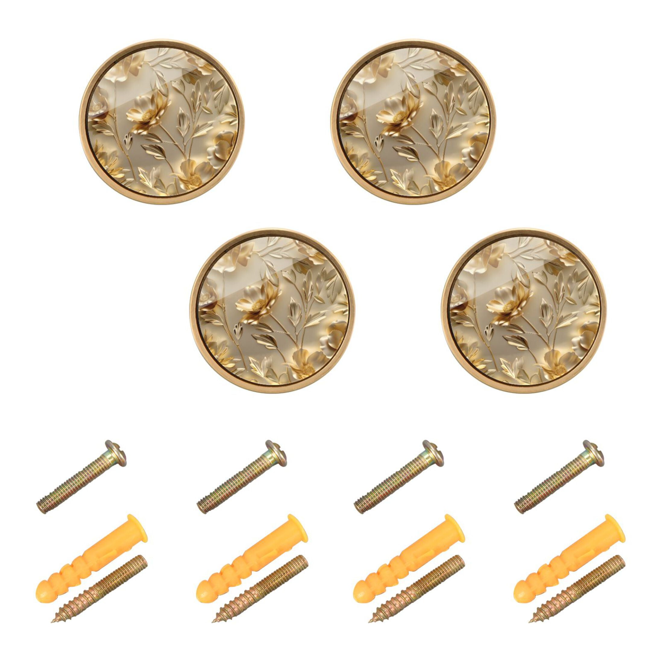 Ryvnso Luxury Gold Flower Cabinet Knobs Kitchen Door Martinique | Ubuy