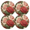 thumbnail image 1 of Ryvnso Luxury Roses Flower Round Plate Mats Dining Table Placemat Set of 4 for Holiday Decoration, 1 of 7