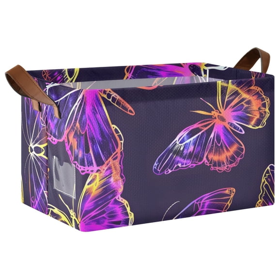 Ryvnso Magic Butterfly Storage Bins Large Basket Foldable Cube Toys Organizer with Handles 1 PC