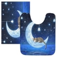 thumbnail image 1 of Ryvnso Magic Cat Night Bathroom Shaggy Rugs Toilet Mat Soft Contour Rug, 1 of 9
