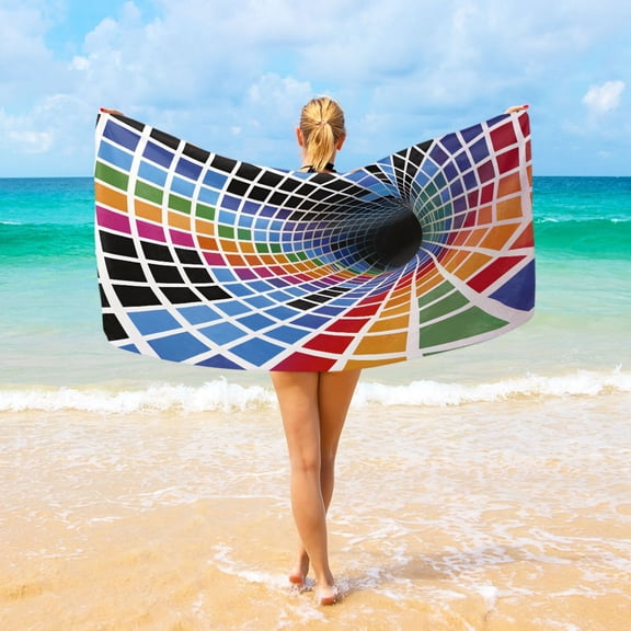 Ryvnso Magic Falling Sensation Oversized Beach Towel Microfiber Bath Blankets Swimming Fitness 37" x 74"