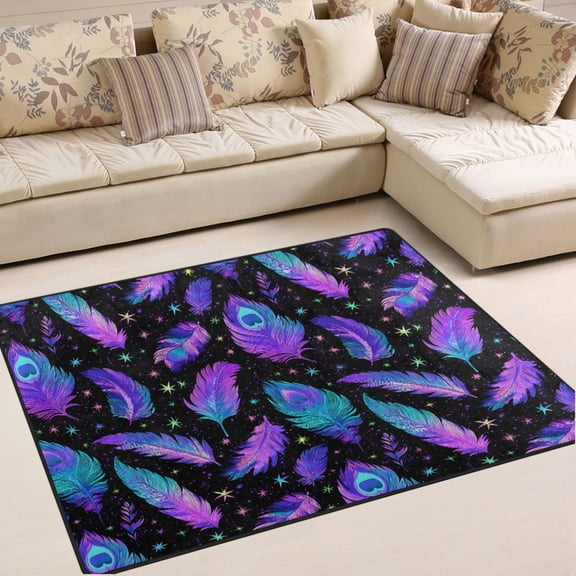 Ryvnso Magic Feathers Area Rug Floor Mats Non-Slip Home Carpet 80 x 58 inch