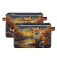 thumbnail image 1 of Ryvnso Magic Fox Storage Basket Large Bin Foldable Boxes Toys Organizer 14.2x10.2x8.3in 2 PCs, 1 of 8