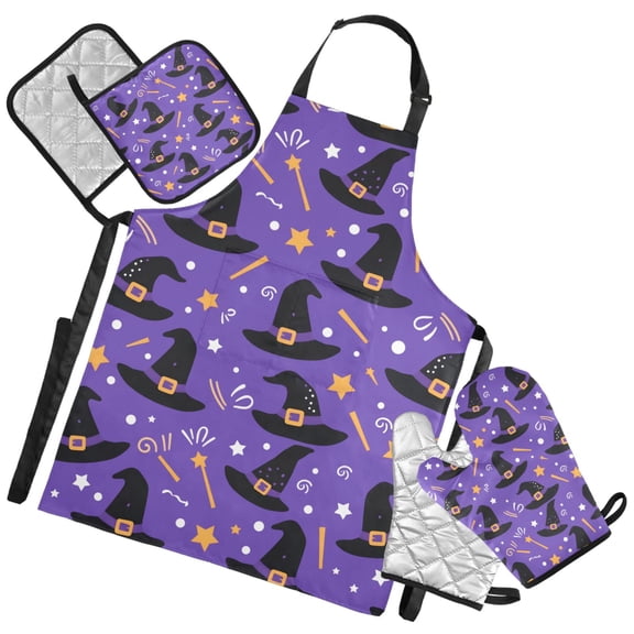 Ryvnso Magic Hat Kitchen Apron Oven Mitts Set Pot Holders