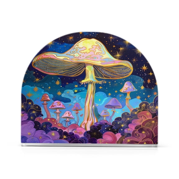 Ryvnso Magic Mushroom and Stars Acrylic Napkin Holder Table Kitchen Paper Tissue Organization