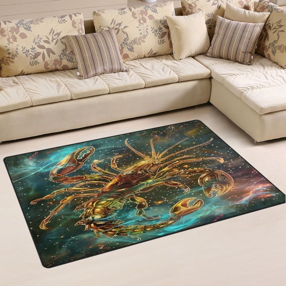 Ryvnso Magic Scorpio Zodiac Area Floor Mat Non-Slip Carpet Soft Rugs Doormats 31" x 20"