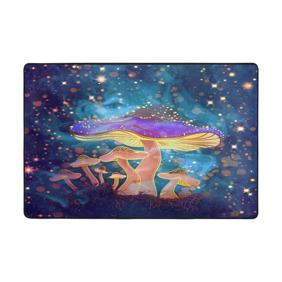 Ryvnso Magic Stars Mushroom Area Floor Mats Large Nursery Rugs Non-Slip Carpets Doormat 36" x 24"