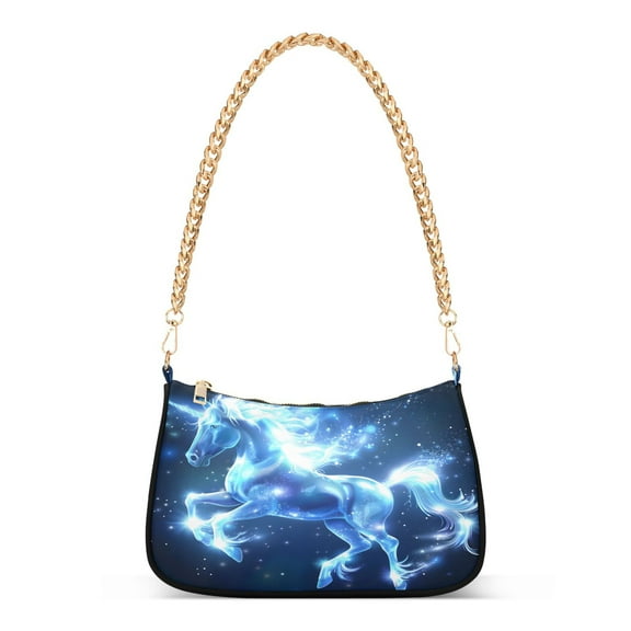 Ryvnso Magic Unicorn Womens Chain Shoulder Bag Tote Handbags Clutch Hobo Purse with Zipper for Travel