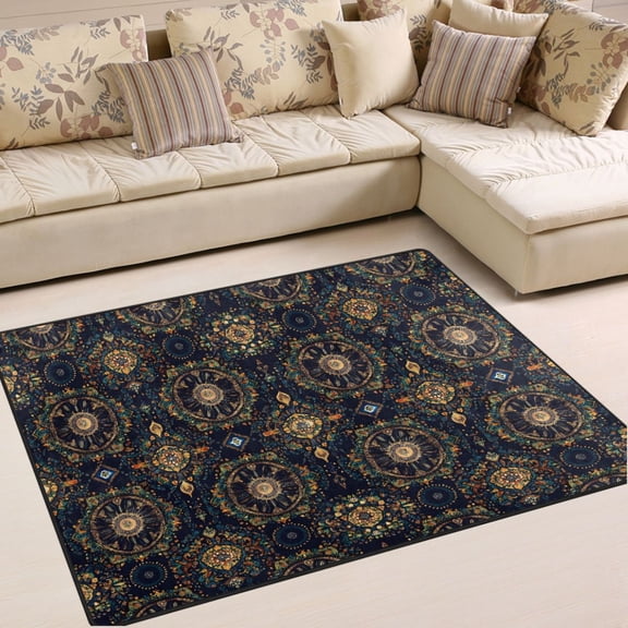 Ryvnso Magical Mandala Paint Area Rug Floor Mats Non-Slip Home Carpet 80 x 58 inch
