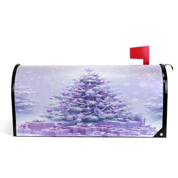 Ryvnso Mailbox Cover A Beautiful Christmas Tree Magnetic Mailbox Wrap Standard Size 21x18 Inch