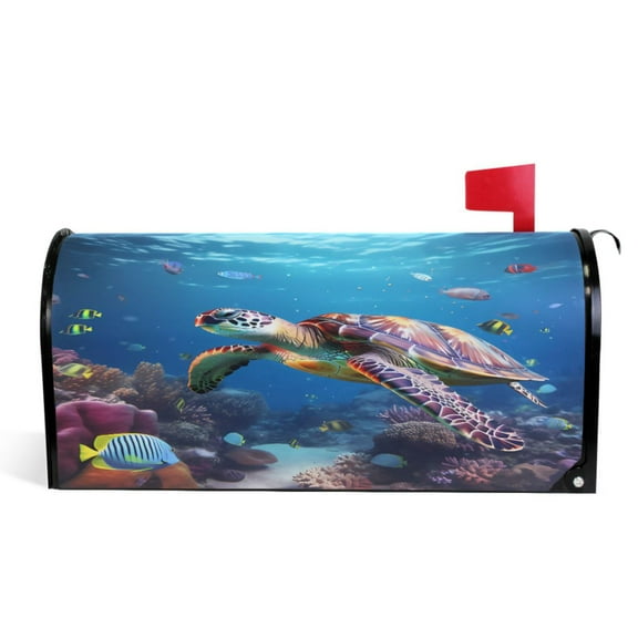 Ryvnso Mailbox Cover A Turtle Magnetic Mailbox Wrap Standard Size 21x18 Inch