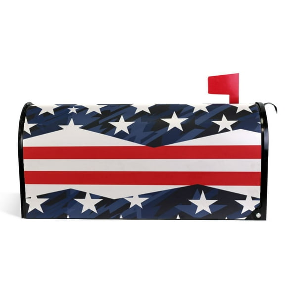 Ryvnso Mailbox Cover American Flag Star Magnetic Mailbox Wrap Standard Size 21x18 Inch