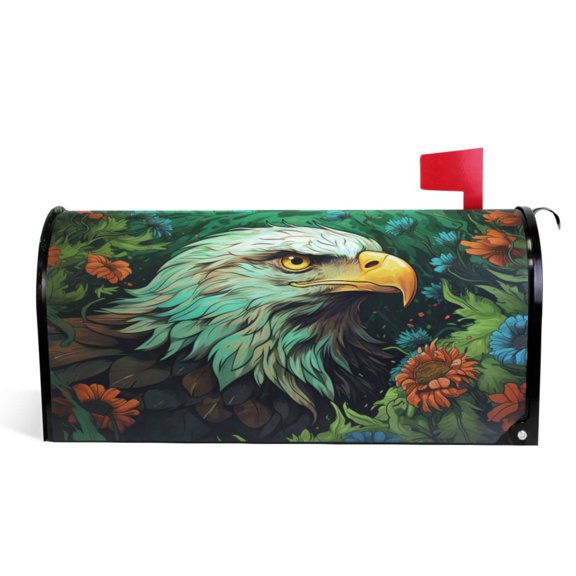 Ryvnso Mailbox Cover An Eagle in Floral Magnetic Mailbox Wrap Standard Size 21x18 Inch