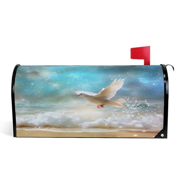 Ryvnso Mailbox Cover Beautiful Dove Of Peace Flying Magnetic Mailbox Wrap Standard Size 21x18 Inch