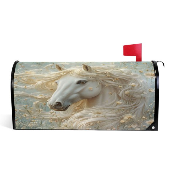 Ryvnso Mailbox Cover Beautiful Horse Magnetic Mailbox Wrap Standard Size 21x18 Inch