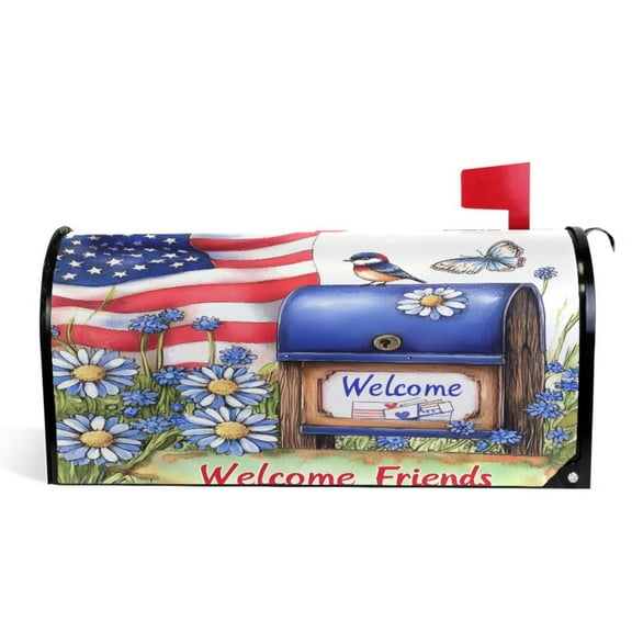 Ryvnso Mailbox Cover Bird on Mailbox Magnetic Mailbox Wrap Standard Size 21x18 Inch