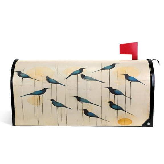 Ryvnso Mailbox Cover Birds Magnetic Mailbox Wrap Standard Size 21x18 Inch
