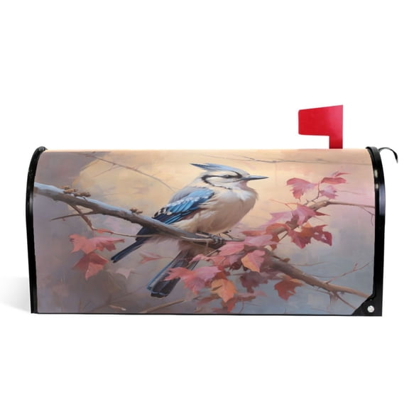 Ryvnso Mailbox Cover Birds on Tree Branch Magnetic Mailbox Wrap Standard Size 21x18 Inch
