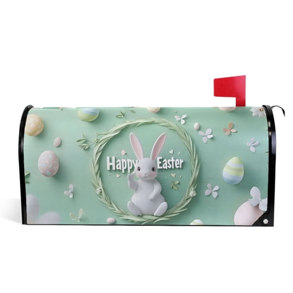 Ryvnso Mailbox Cover Bunny on Easter Magnetic Mailbox Wrap Standard Size 21x18 Inch