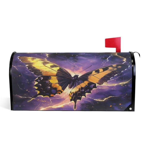 Ryvnso Mailbox Cover Butterfly Purple Lightning Magnetic Mailbox Wrap Standard Size 21x18 Inch