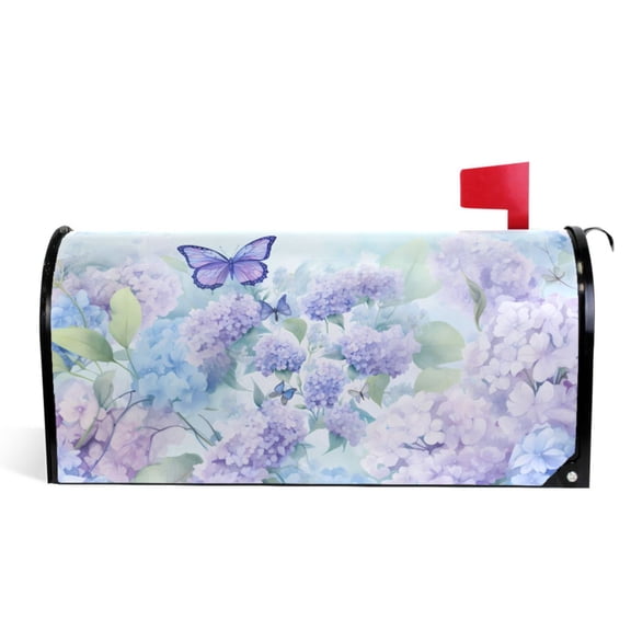 Ryvnso Mailbox Cover Butterfly in Flowers Magnetic Mailbox Wrap Standard Size 21x18 Inch