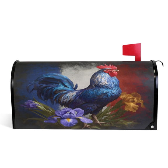 Ryvnso Mailbox Cover Chicken Flowers Magnetic Mailbox Wrap Standard Size 21x18 Inch