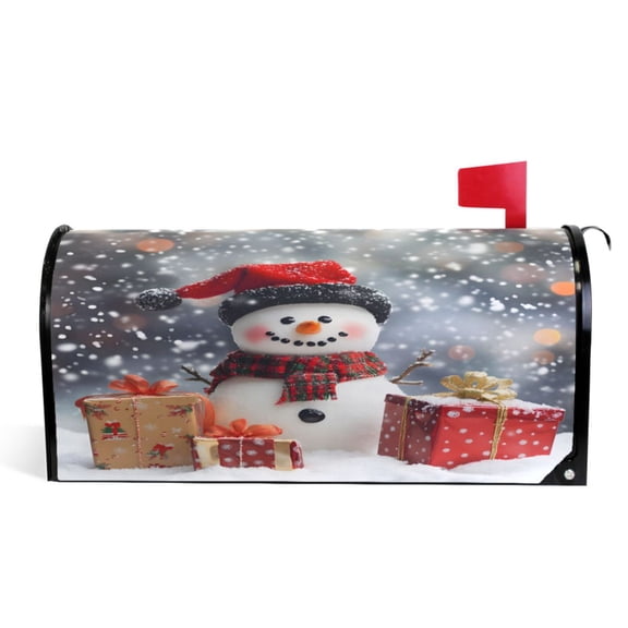 Ryvnso Mailbox Cover Christmas Snowman on Winter Magnetic Mailbox Wrap Standard Size 21x18 Inch