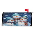 thumbnail image 1 of Ryvnso Mailbox Cover Christmas Snowmans Family Magnetic Mailbox Wrap Standard Size 21x18 Inch, 1 of 8