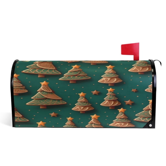 Ryvnso Mailbox Cover Christmas Tree Green Magnetic Mailbox Wrap Standard Size 21x18 Inch