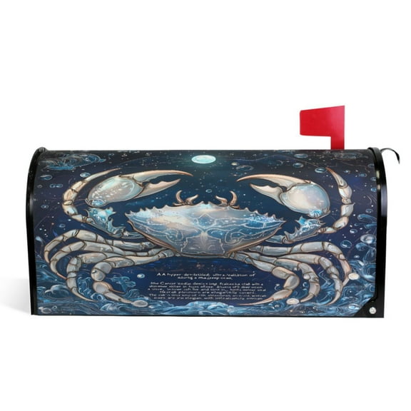 Ryvnso Mailbox Cover Crab at Night Magnetic Mailbox Wrap Standard Size 21x18 Inch