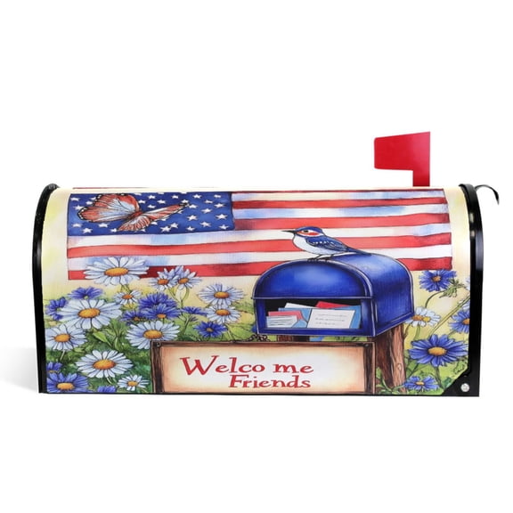 Ryvnso Mailbox Cover Cute Bird on Mailbox Magnetic Mailbox Wrap Standard Size 21x18 Inch