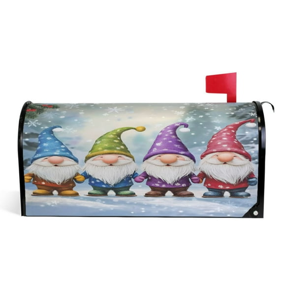 Ryvnso Mailbox Cover Cute Gnomes Christmas Magnetic Mailbox Wrap Standard Size 21x18 Inch