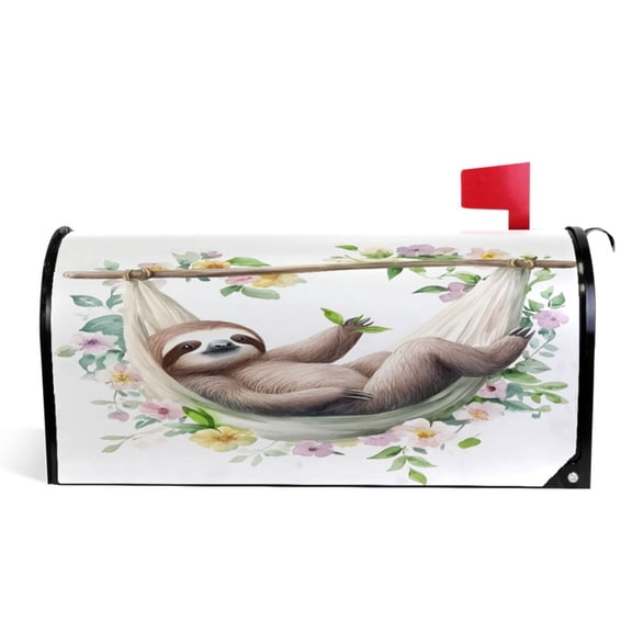 Ryvnso Mailbox Cover Cute Sloth-s2 Magnetic Mailbox Wrap Standard Size 21x18 Inch