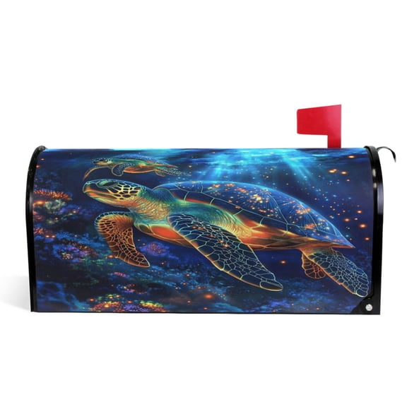 Ryvnso Mailbox Cover Dreamy Turtles Ocean Magnetic Mailbox Wrap Standard Size 21x18 Inch