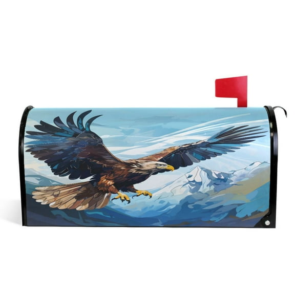 Ryvnso Mailbox Cover Eagle Flying Magnetic Mailbox Wrap Standard Size 21x18 Inch