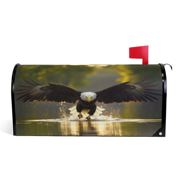 Ryvnso Mailbox Cover Eagle Flying Magnetic Mailbox Wrap Standard Size 21x18 Inch