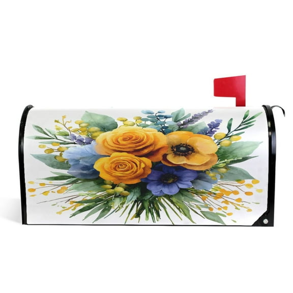 Ryvnso Mailbox Cover Flower Bouquet Magnetic Mailbox Wrap Standard Size 21x18 Inch