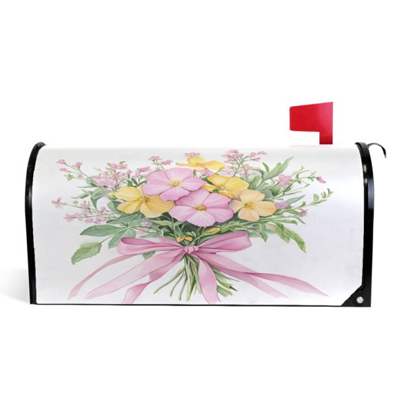 Ryvnso Mailbox Cover Flowers Bouquet Magnetic Mailbox Wrap Standard Size 21x18 Inch