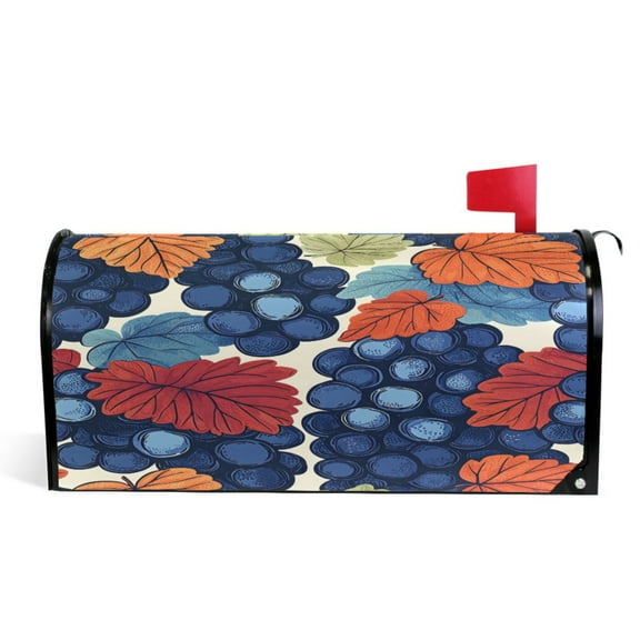 Ryvnso Mailbox Cover Fruit Grapes Magnetic Mailbox Wrap Standard Size 21x18 Inch