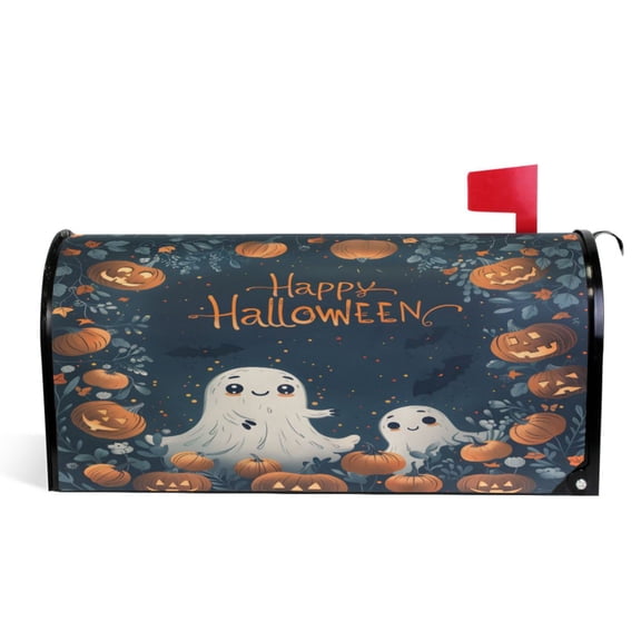 Ryvnso Mailbox Cover Ghosts Pumpkins in Halloween Magnetic Mailbox Wrap Standard Size 21x18 Inch