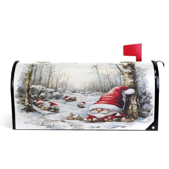 Ryvnso Mailbox Cover Gnomes in Forest Magnetic Mailbox Wrap Standard Size 21x18 Inch