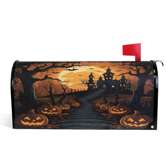 Ryvnso Mailbox Cover Halloween Pumpkin Magnetic Mailbox Wrap Standard Size 21x18 Inch
