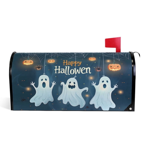 Ryvnso Mailbox Cover Halloween and Ghosts Magnetic Mailbox Wrap Standard Size 21x18 Inch